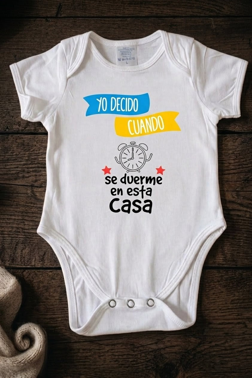 Body para Bebé Personalizado - "Yo decido cuándo se duerme"